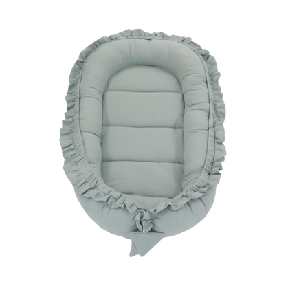 Babynestje - FRILL - Babynest SET met kussen - Groen