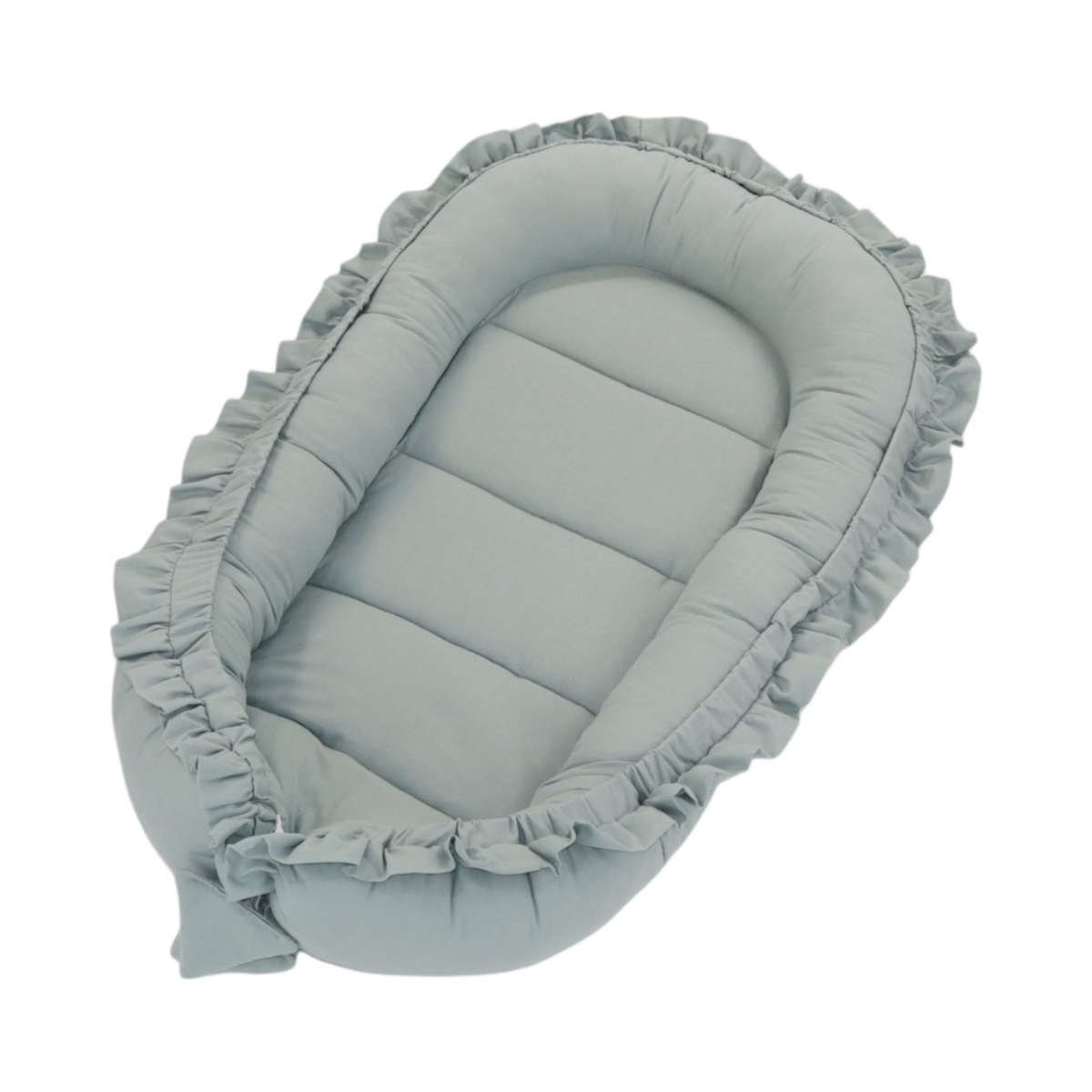 Babynestje - FRILL - Babynest SET met kussen - Groen