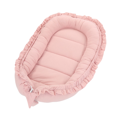 Babynestje - FRILL - Babynest SET met kussen - Roze