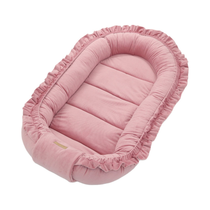 Babynestje - GLAMOUR - Babynest SET met kussen - VELVET - Roze