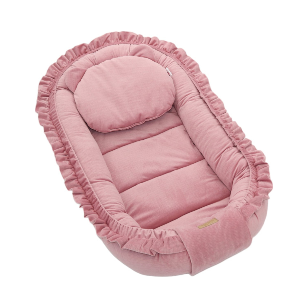 Babynestje - GLAMOUR - Babynest SET met kussen - VELVET - Roze