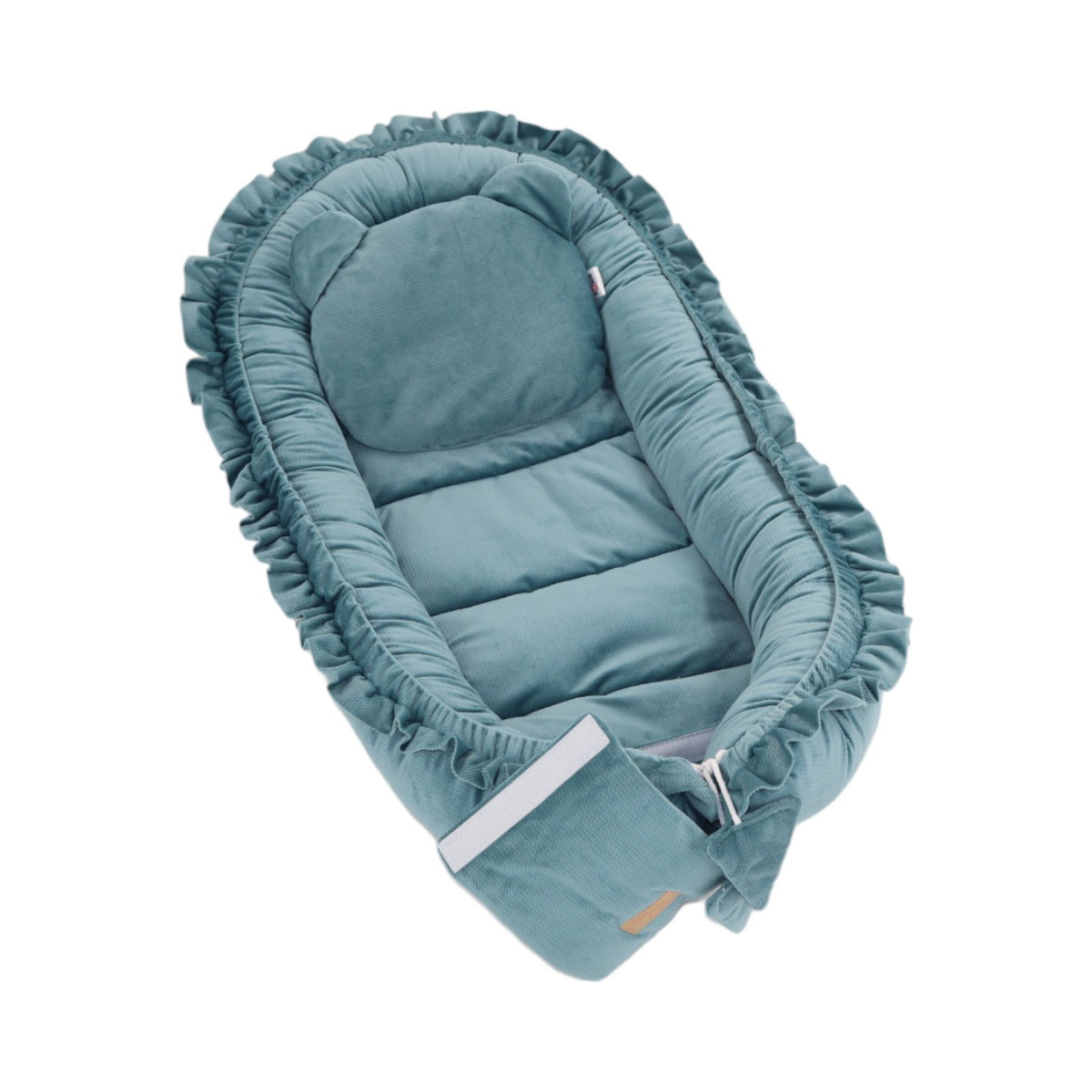 Babynestje - GLAMOUR - Babynest SET met kussen - VELVET - Blauw
