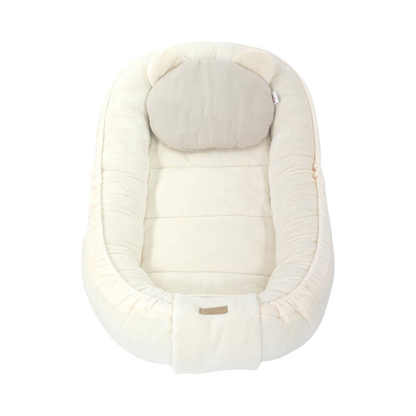 Babynestje - Babynest - Veilig en Comfortabel - Minky Pluche - Cream/Beige