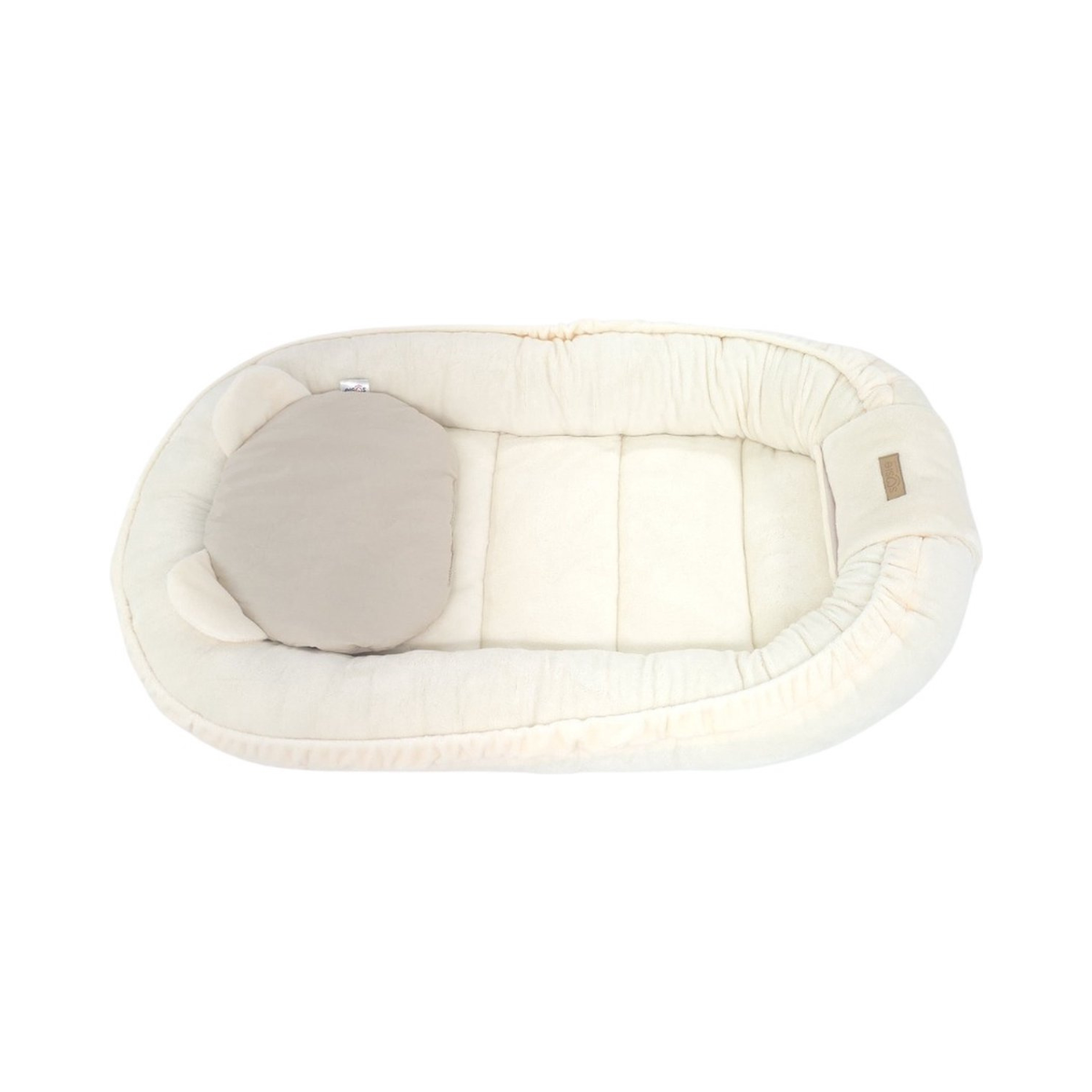 Soosie Minky pluche babynestje, cream beige, detail