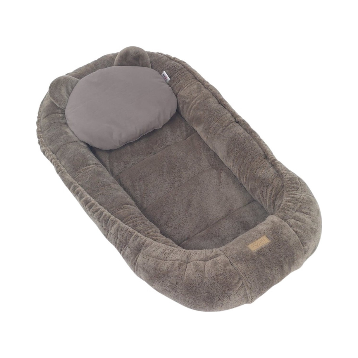 Soosie Minky pluche babynestje, bruin chocolade