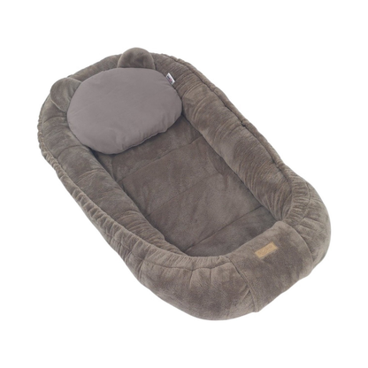 Soosie Minky pluche babynestje, bruin chocolade