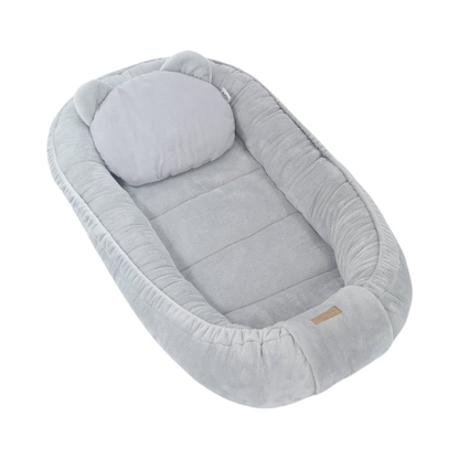 Babynestje - Babynest - Veilig en Comfortabel - Minky Pluche - Grijs