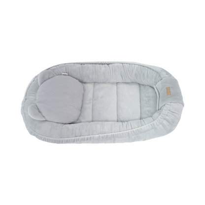 Babynestje - Babynest - Veilig en Comfortabel - Minky Pluche - Grijs