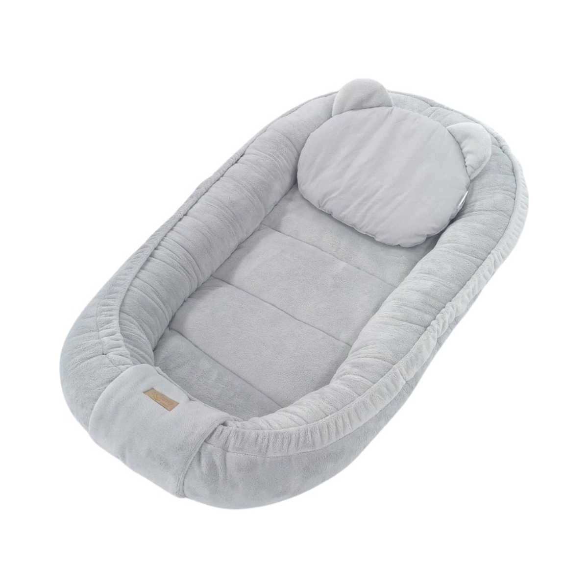 Babynestje - Babynest - Veilig en Comfortabel - Minky Pluche - Grijs