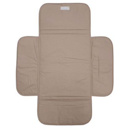 Soosie - Opvouwbaar Waterdicht Verschoonmatje – Reisverschoonmat Baby 70×55 cm – Beige – Met Vakje & Klittenbandsluiting