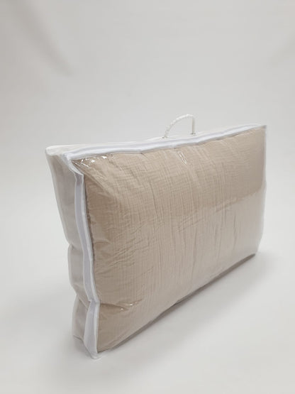 Soosie - Baby Dekbed met kussen - Beddenset - 100x135 + 40x60 –Katoen Mousseline – Met Vulling – Klaar Voor Gebruikt - Kant-en-klaar - Beige