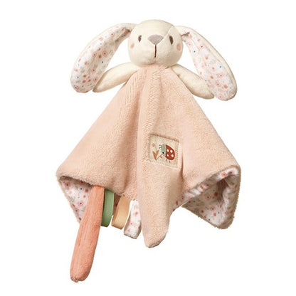 Knuffeldoekje Baby Bunny met lange oortjes en knoopjes
