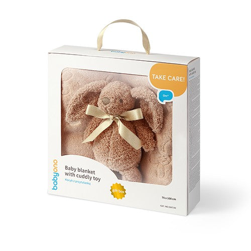 Babydeken met knuffel in cadeaudoos met venster