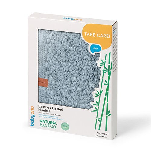 Bamboe babydeken Blauw in cadeaudoos met venster