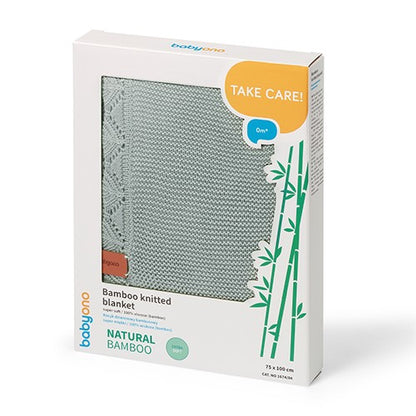 Bamboe babydeken met kantrand Mint in cadeaudoos