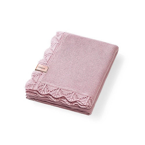 Bamboe babydeken met kantrand Roze