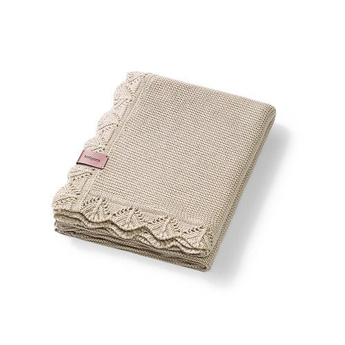 Bamboe babydeken met kantrand Zandbeige