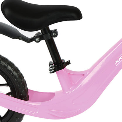 Kruzzel Loopfiets 12 inch – Kinder Balance Bike – Magnesium Frame – EVA Wielen – Verstelbaar Zadel – Lichtgewicht 2,6 kg – Roze – 2+ jaar