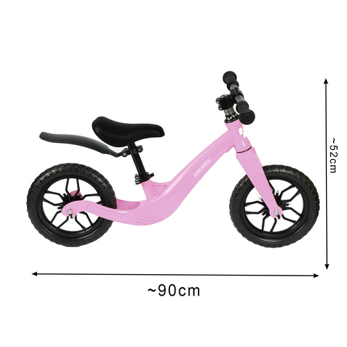 Kruzzel Loopfiets 12 inch – Kinder Balance Bike – Magnesium Frame – EVA Wielen – Verstelbaar Zadel – Lichtgewicht 2,6 kg – Roze – 2+ jaar