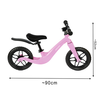 Kruzzel Loopfiets 12 inch – Kinder Balance Bike – Magnesium Frame – EVA Wielen – Verstelbaar Zadel – Lichtgewicht 2,6 kg – Roze – 2+ jaar