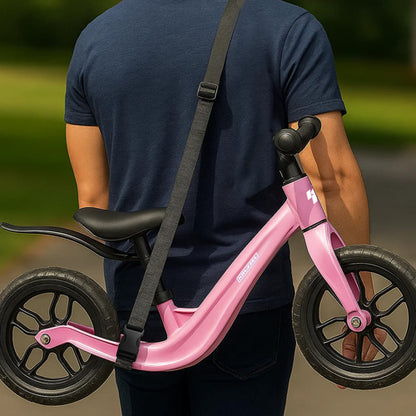 Kruzzel Loopfiets 12 inch – Kinder Balance Bike – Magnesium Frame – EVA Wielen – Verstelbaar Zadel – Lichtgewicht 2,6 kg – Roze – 2+ jaar