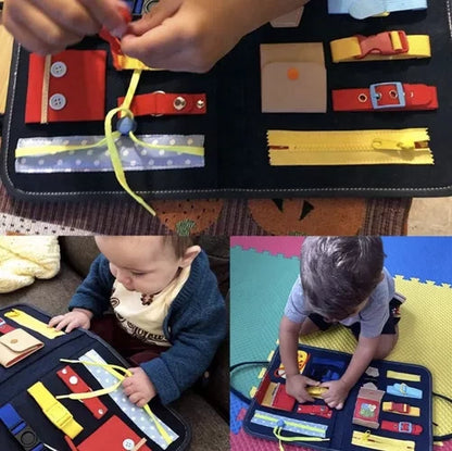 Manipulatiebord voor kinderen – opvouwbaar in tasje – 14 elementen