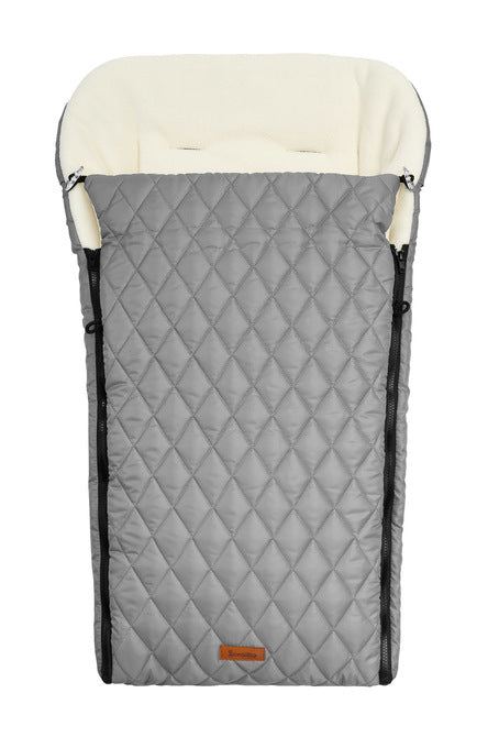 Sensillo gewatteerde voetenzak 95 x 40 cm, waterafstotend met fleece voering Grijs