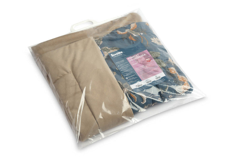 Sensillo velvet beddengoedset ledikant Marokko beige: dekbed 95x75 cm en kussen 35x25 cm