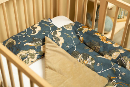 Sensillo velvet beddengoedset ledikant Marokko beige: dekbed 95x75 cm en kussen 35x25 cm
