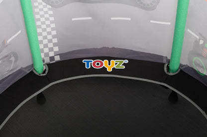 Toyz Race kindertrampoline 128 cm met veiligheidsnet, 3-6 jaar