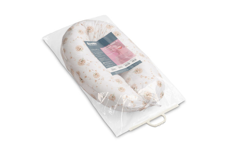 Sensillo zwangerschapskussen XL 170 x 35 cm, Paardenbloemen beige