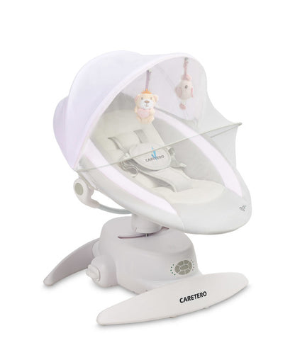 Caretero Opti elektrische babyschommel 360° met muskietennet, 0-12 maanden