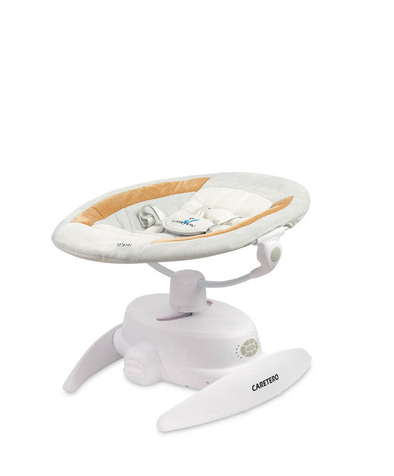 Caretero Opti elektrische babyschommel 360° met muskietennet, 0-12 maanden Bruin