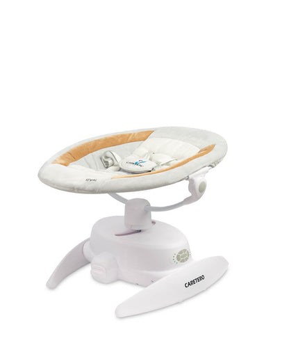 Caretero Opti elektrische babyschommel 360° met muskietennet, 0-12 maanden Bruin