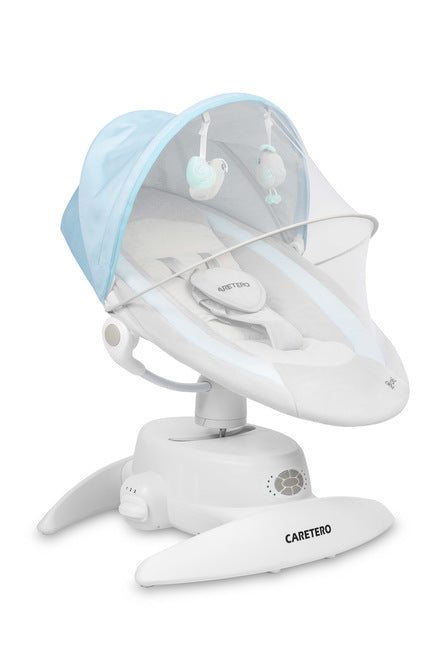 Caretero Opti elektrische babyschommel 360° met muskietennet, 0-12 maanden Blauw