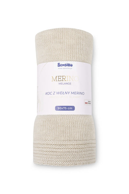 Sensillo babydeken 100% merinowol 90 x 75 cm, melange Lichtbeige