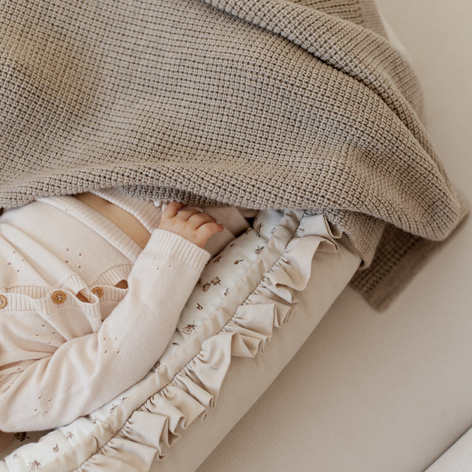 Sensillo babydeken 100% merinowol 90 x 75 cm, melange Donkerbeige