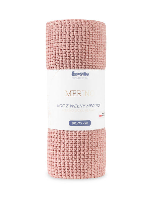 Sensillo babydeken 100% merinowol 90 x 75 cm, effen Lichtroze