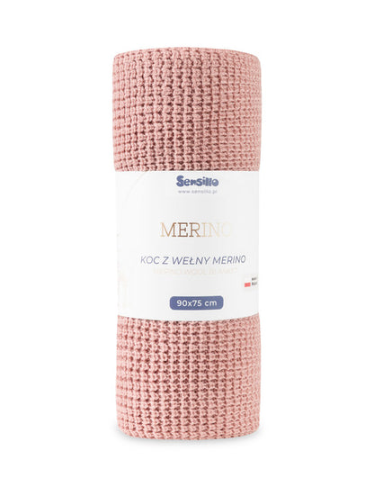 Sensillo babydeken 100% merinowol 90 x 75 cm, effen Lichtroze