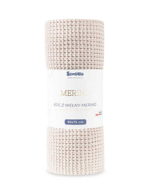 Sensillo babydeken 100% merinowol 90 x 75 cm, effen Lichtbeige