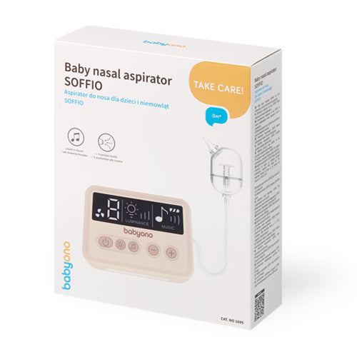 BabyOno Soffio elektrische neusreiniger met 9 zuigstanden, LED-nachtlampje en USB-C