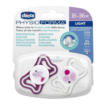 Chicco PhysioForma Light fopspeen silicone 16-36 maanden, 2 stuks, roze