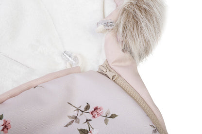 Sensillo North 3-in-1 wintervoetenzak 100 x 45 cm met capuchon en afneembaar bont Bloemen