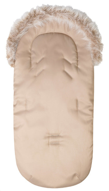 Sensillo North 3-in-1 wintervoetenzak 100 x 45 cm met capuchon en afneembaar bont Hondjes beige