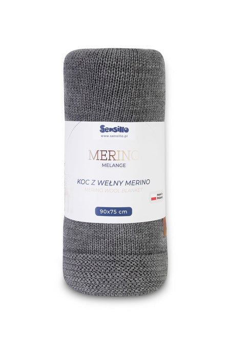 Sensillo babydeken 100% merinowol 90 x 75 cm, melange Donkergrijs