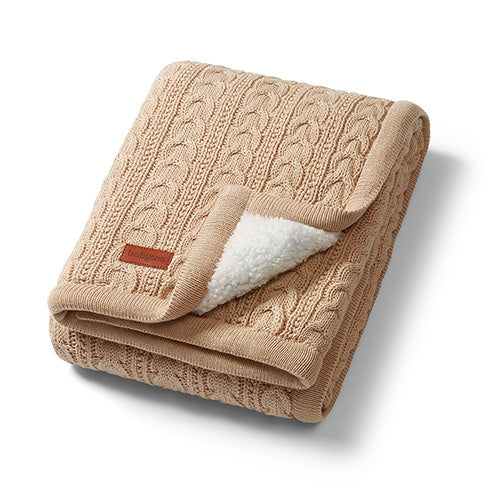 BabyOno 1657 – Warme katoen­deken met sherpa voering – 75×100 cm – Herfst & winter – 0m+