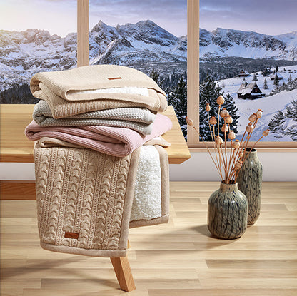 BabyOno 1657 – Warme katoen­deken met sherpa voering – 75×100 cm – Herfst & winter – 0m+