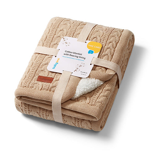 BabyOno 1657 – Warme katoen­deken met sherpa voering – 75×100 cm – Herfst & winter – 0m+