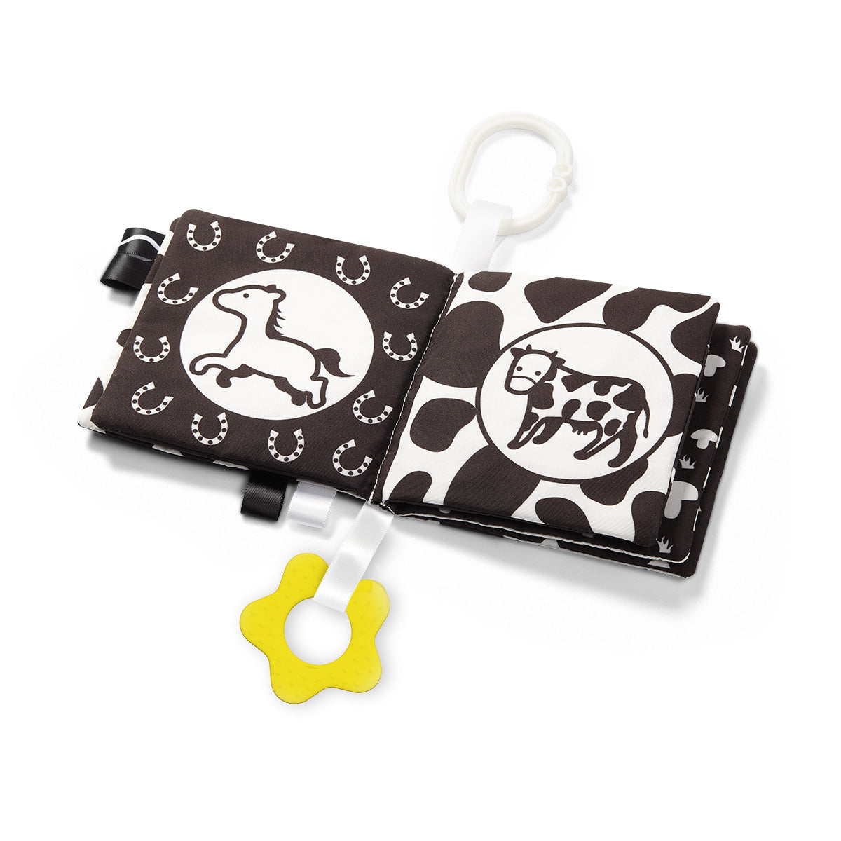 Black & White sensorisch babyboekje – contrastboek voor baby’s – dieren – 12 x 12 cm
