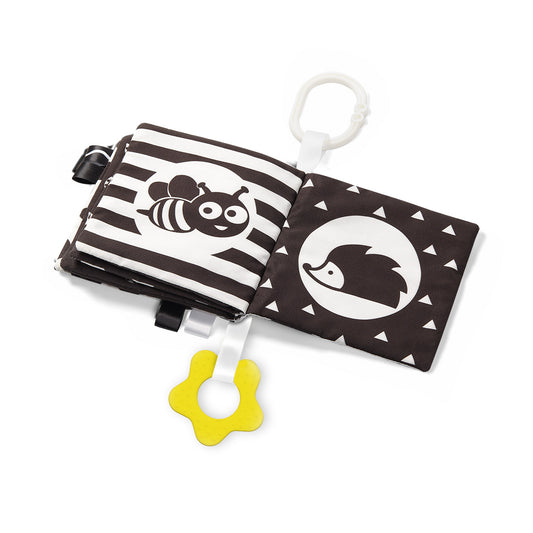 BabyOno Black and White sensorisch contrastboekje met dieren, 12x12 cm